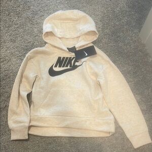 Nike Beige Hoodie with Black Logo
